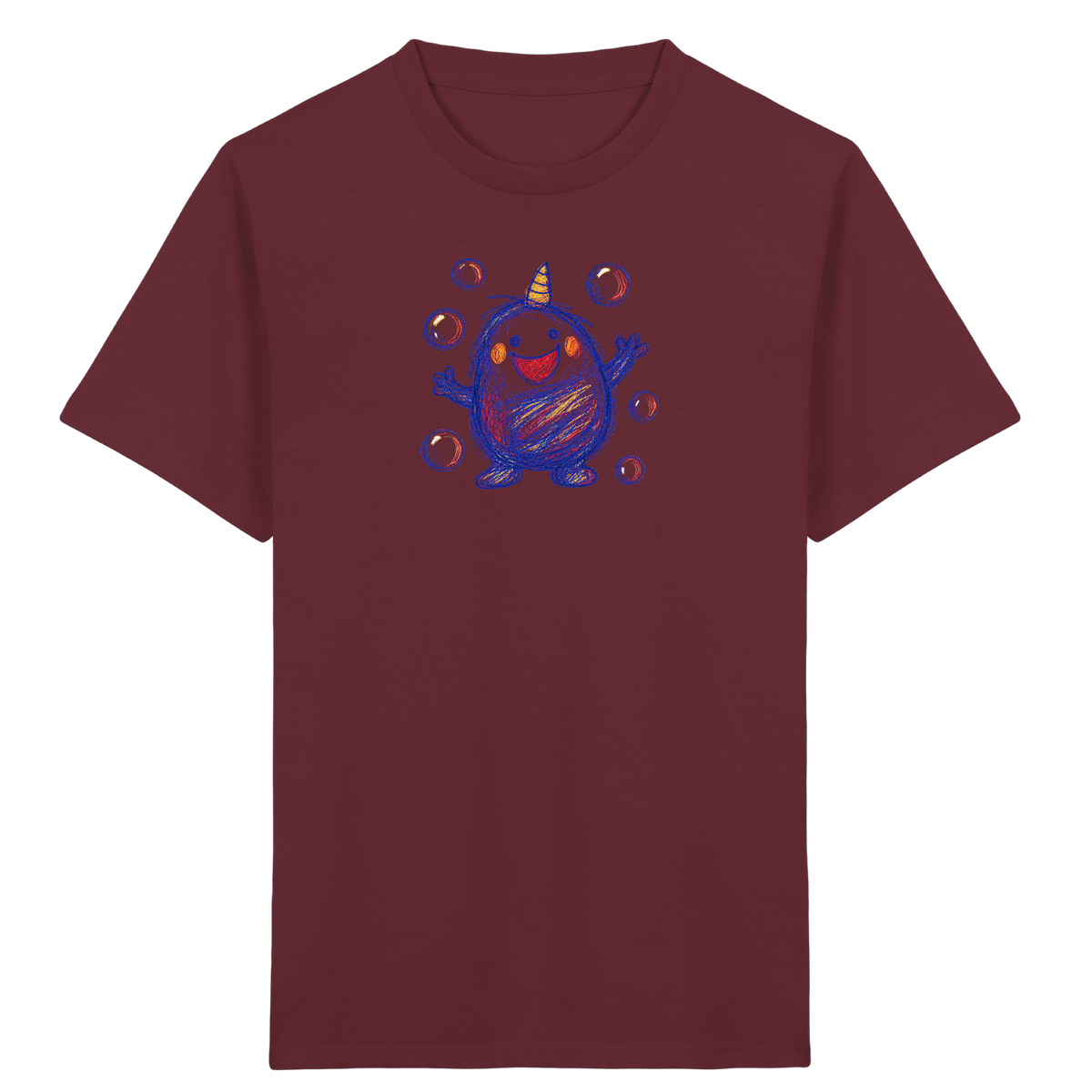 Seifenblasenmumpf mit Horn - Kinder Bio T-Shirt Vorderseite
