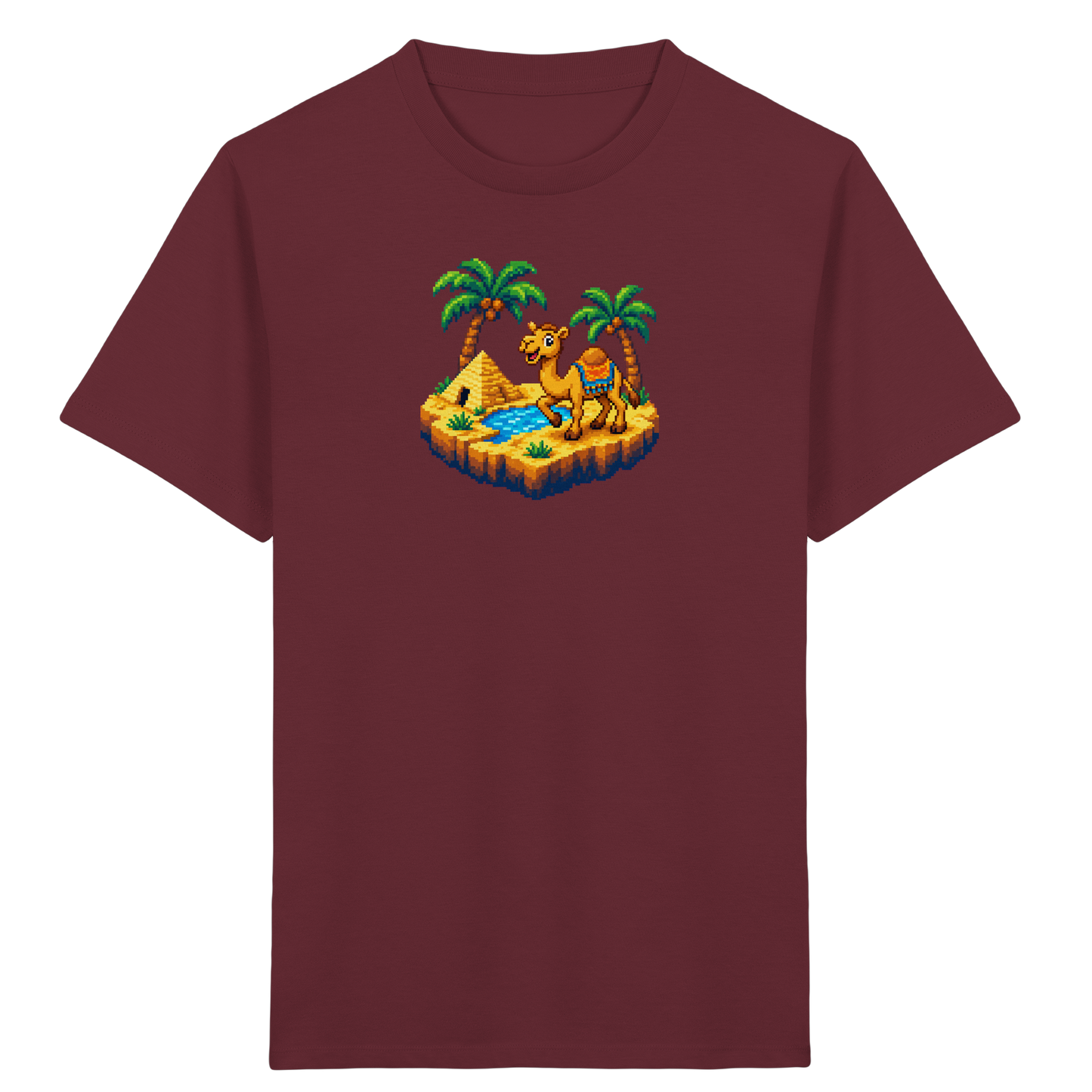 Verspieltes Pixel-Art Kamel Kinder T-Shirt - Kinder Bio T-Shirt Vorderseite