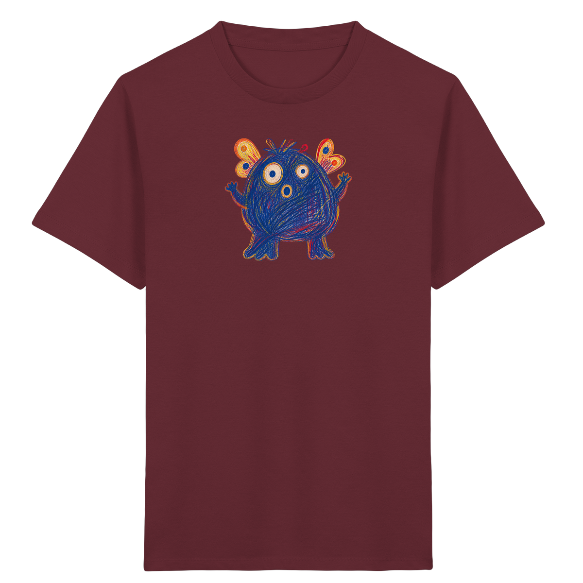 Flatterflauschi mit kleinen Flügeln - Kinder Bio T-Shirt Vorderseite