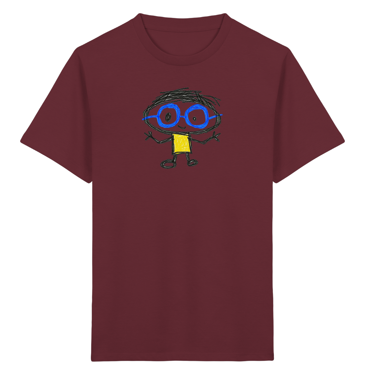 Kritzelkopf mit Riesenbrille - Kinder Bio T-Shirt