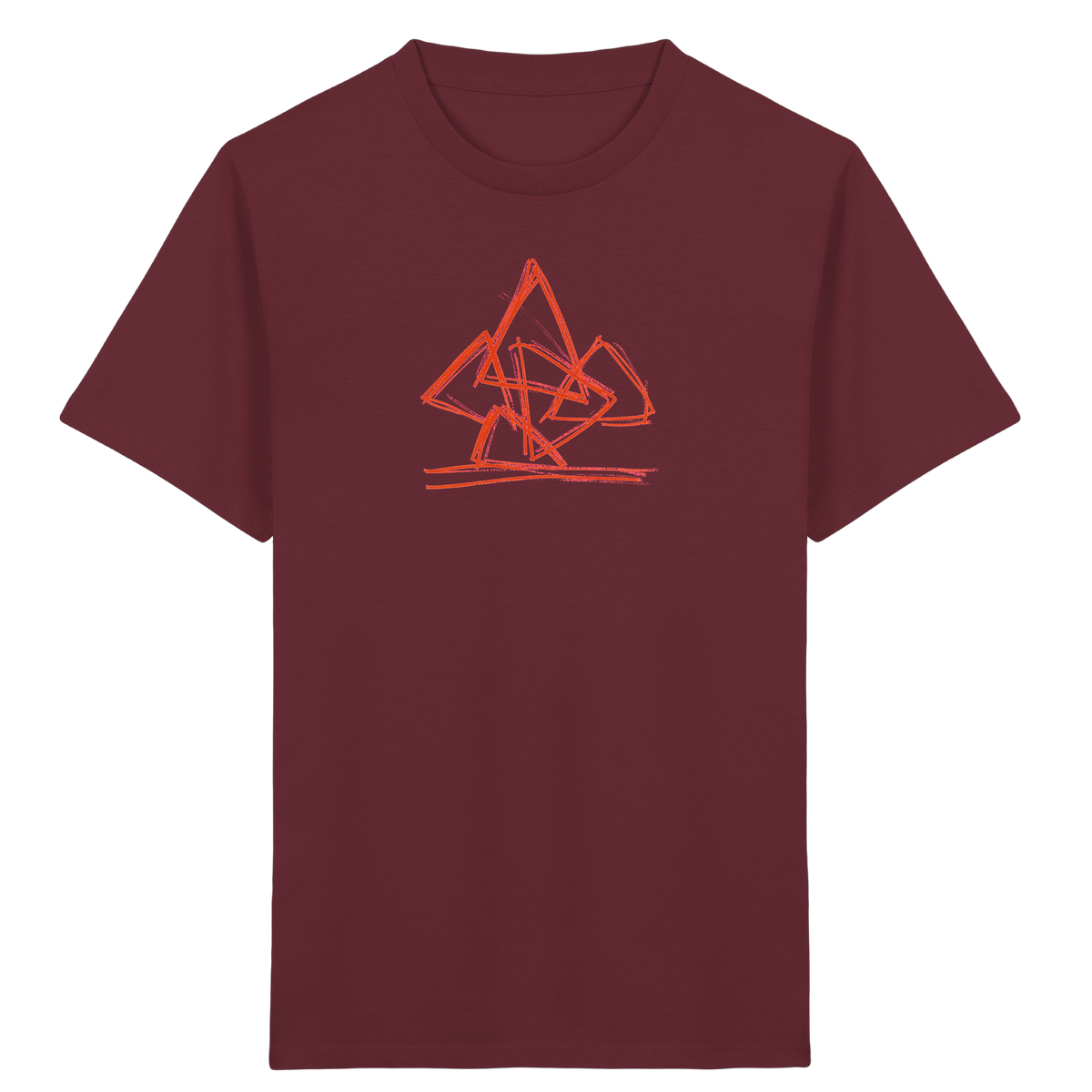 Rostoranger krummer Dreieckshaufen - Kinder Bio T-Shirt Vorderseite