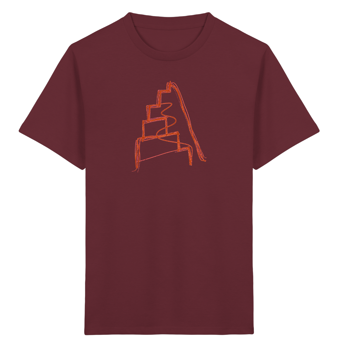 Rostbraune Wackeltreppe für Kinder - Kinder Bio T-Shirt Vorderseite