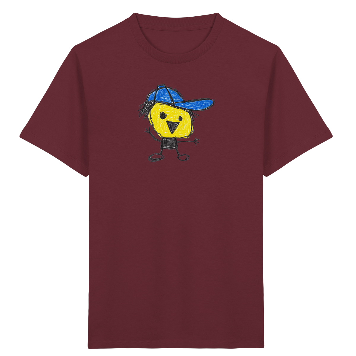 Kritzelkopf mit schiefer Mütze - Kinder Bio T-Shirt