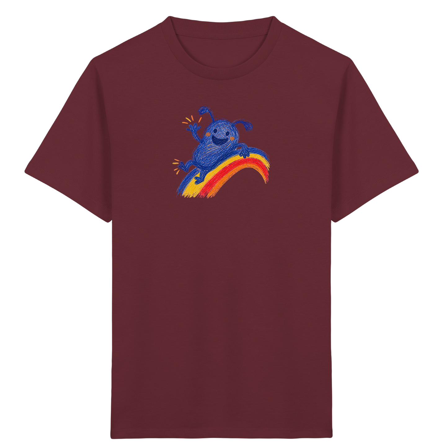 Regenbogenracker Kritzelmonster Kinder Shirt - Kinder Bio T-Shirt Vorderseite