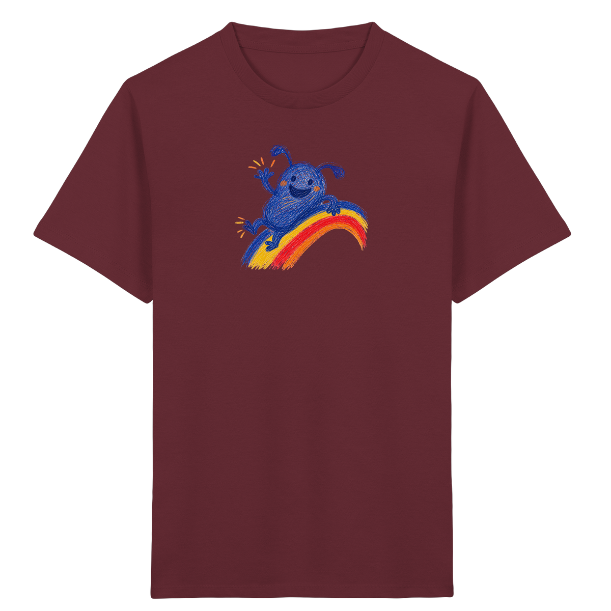Regenbogenracker Kritzelmonster Kinder Shirt - Kinder Bio T-Shirt Vorderseite
