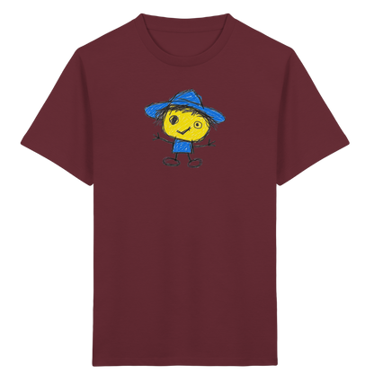 Kritzelkopf mit blauem Regenhut - Kinder Bio T-Shirt