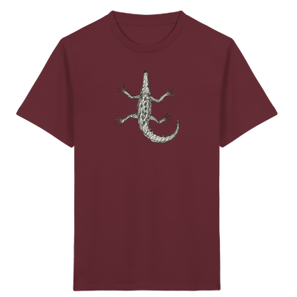 Krokodil von oben gezeichnet - Kinder Bio T-Shirt