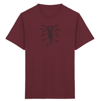 Axolotl von oben gezeichnet - Kinder Bio T-Shirt