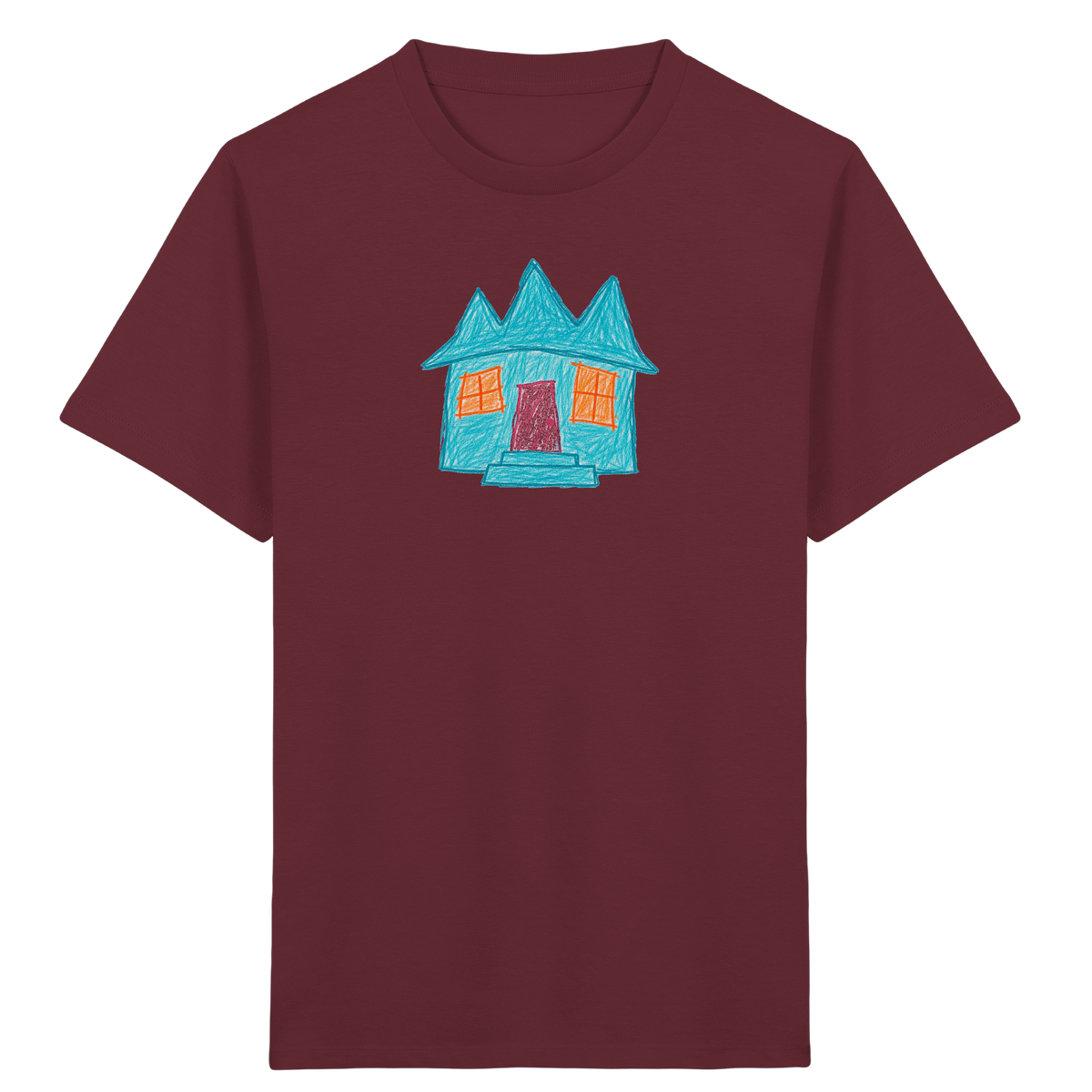Türkises Zickzackhaus Kinder Shirt - Kinder Bio T-Shirt