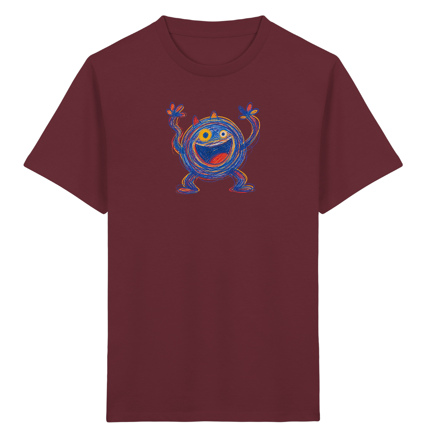 Fröhliches Wirbelmonster Shirt - Kinder Bio T-Shirt Vorderseite