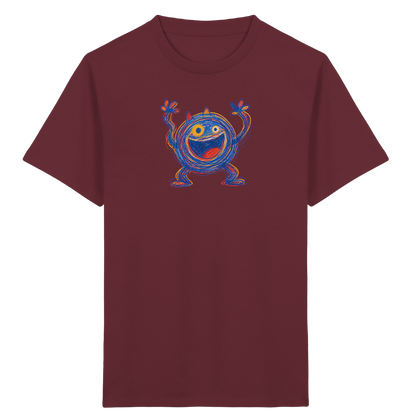 Fröhliches Wirbelmonster Shirt - Kinder Bio T-Shirt Vorderseite