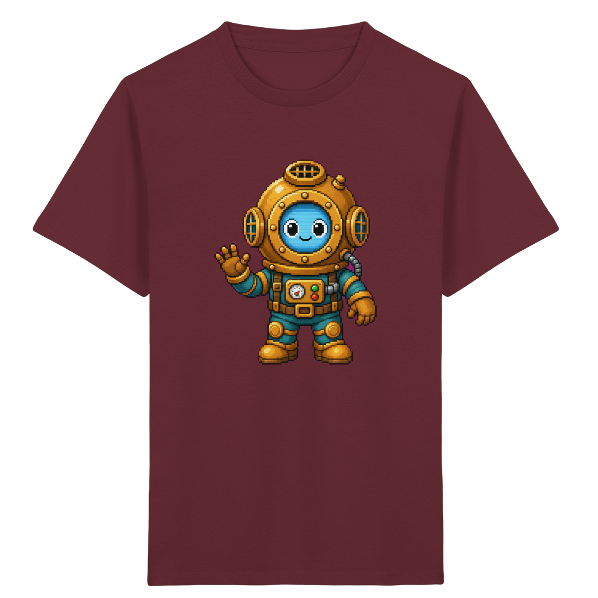 Pixel-Taucher: Goldener Helm Kinder T-Shirt - Kinder Bio T-Shirt
