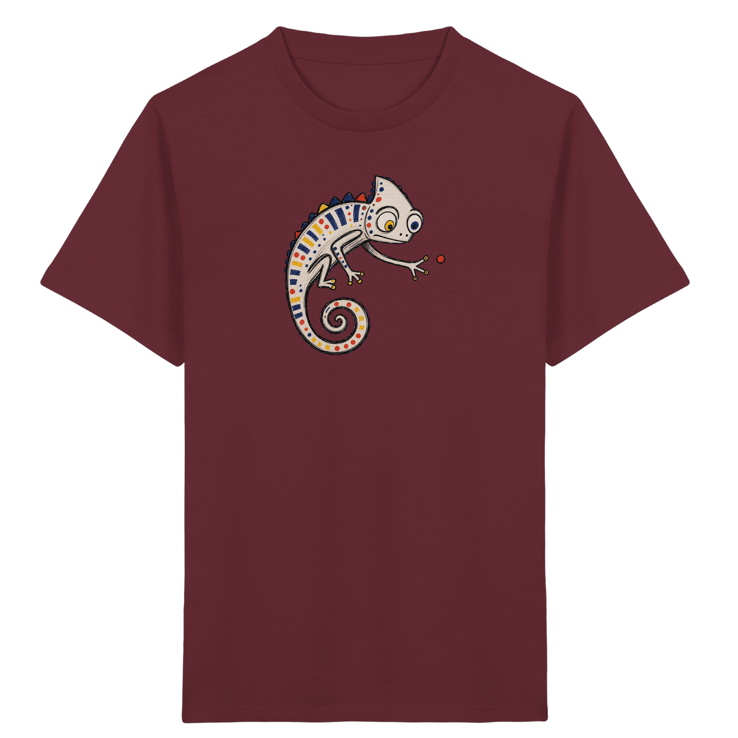 Verspieltes Chamäleon Kinder T-Shirt bunt - Kinder Bio T-Shirt Vorderseite