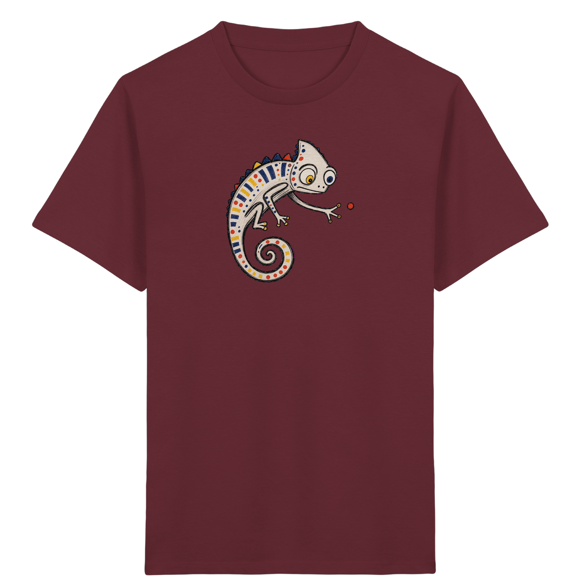 Verspieltes Chamäleon Kinder T-Shirt bunt - Kinder Bio T-Shirt Vorderseite
