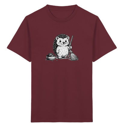 Igel beim Curling: Kinder T-Shirt - Kinder Bio T-Shirt Vorderseite