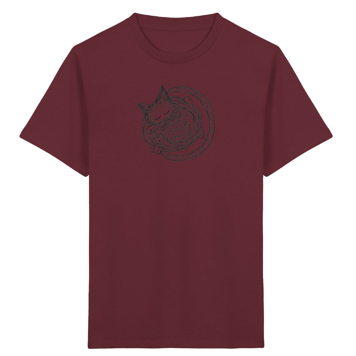 Schlafende Kritzel Katze - Kinder Bio T-Shirt