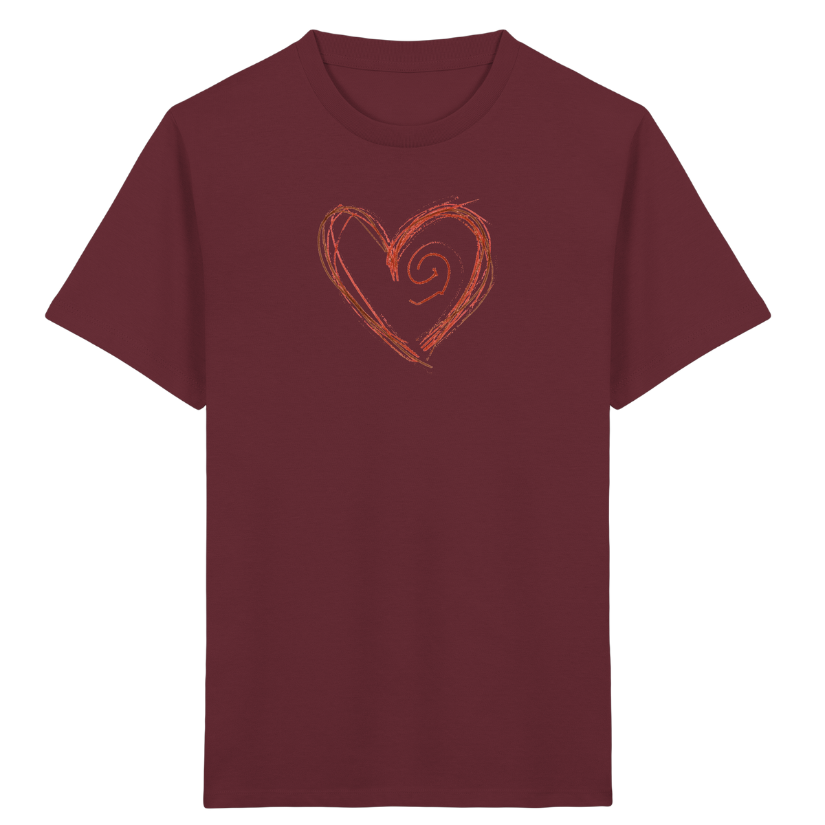 Zimtbraunes Krakelherz Kinder T-Shirt - Kinder Bio T-Shirt Vorderseite