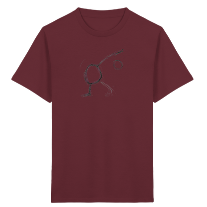 Schwarzer Linienmensch Kinder T-Shirt - Kinder Bio T-Shirt Vorderseite