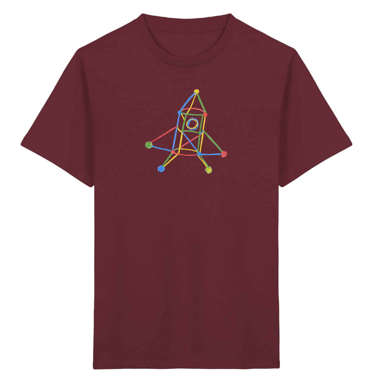 Bunte Rakete mit Farbpunkten - Kinder Bio T-Shirt