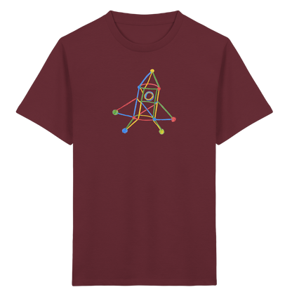 Bunte Rakete mit Farbpunkten - Kinder Bio T-Shirt