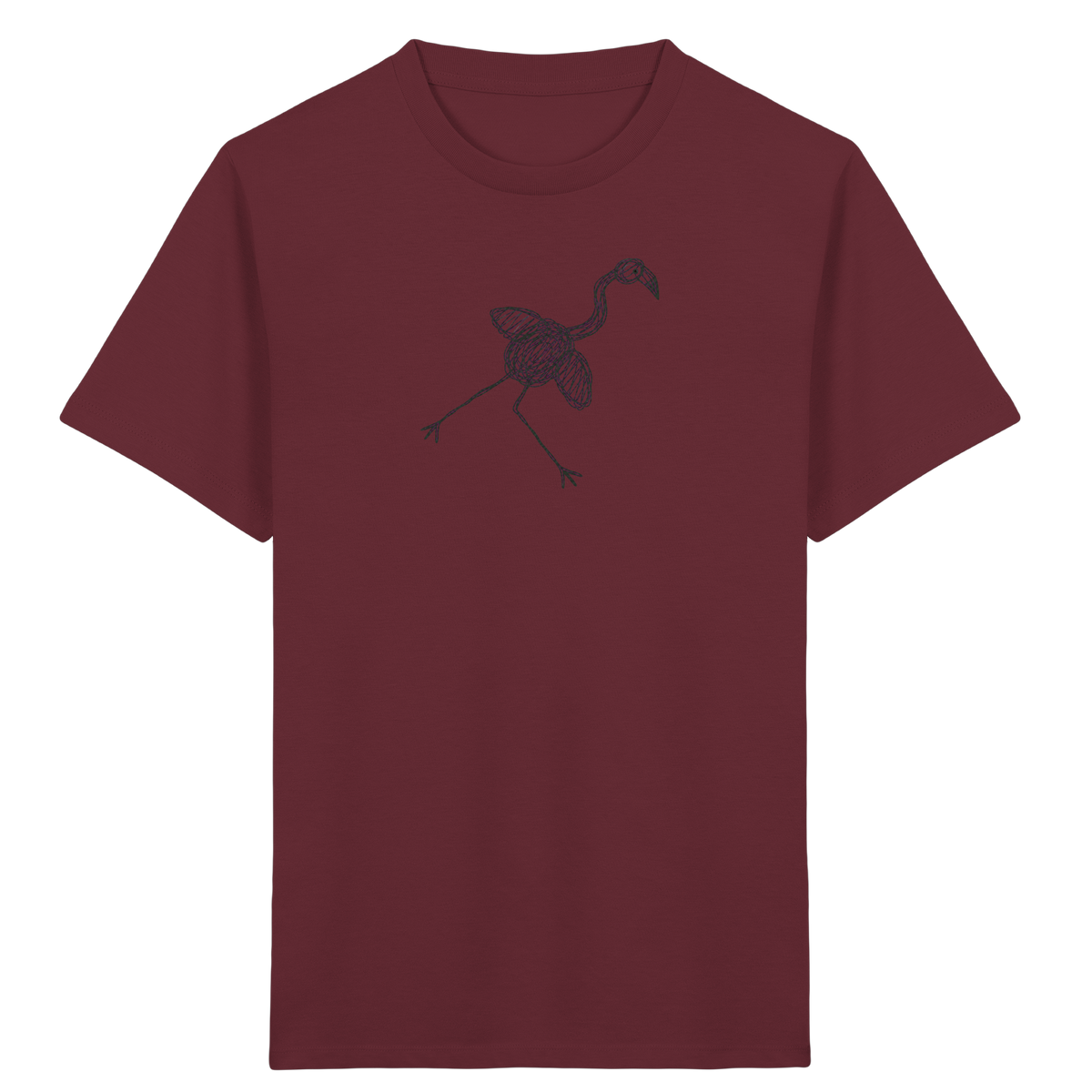 Flamingo von oben gezeichnet - Kinder Bio T-Shirt