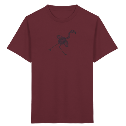 Flamingo von oben gezeichnet - Kinder Bio T-Shirt