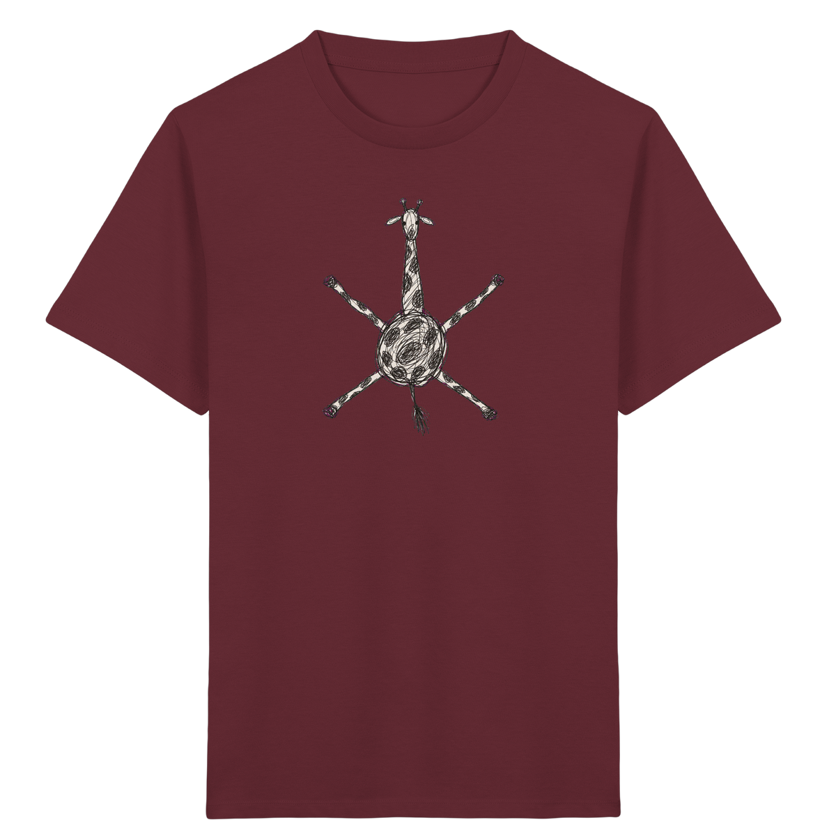 Giraffe von oben gezeichnet - Kinder Bio T-Shirt