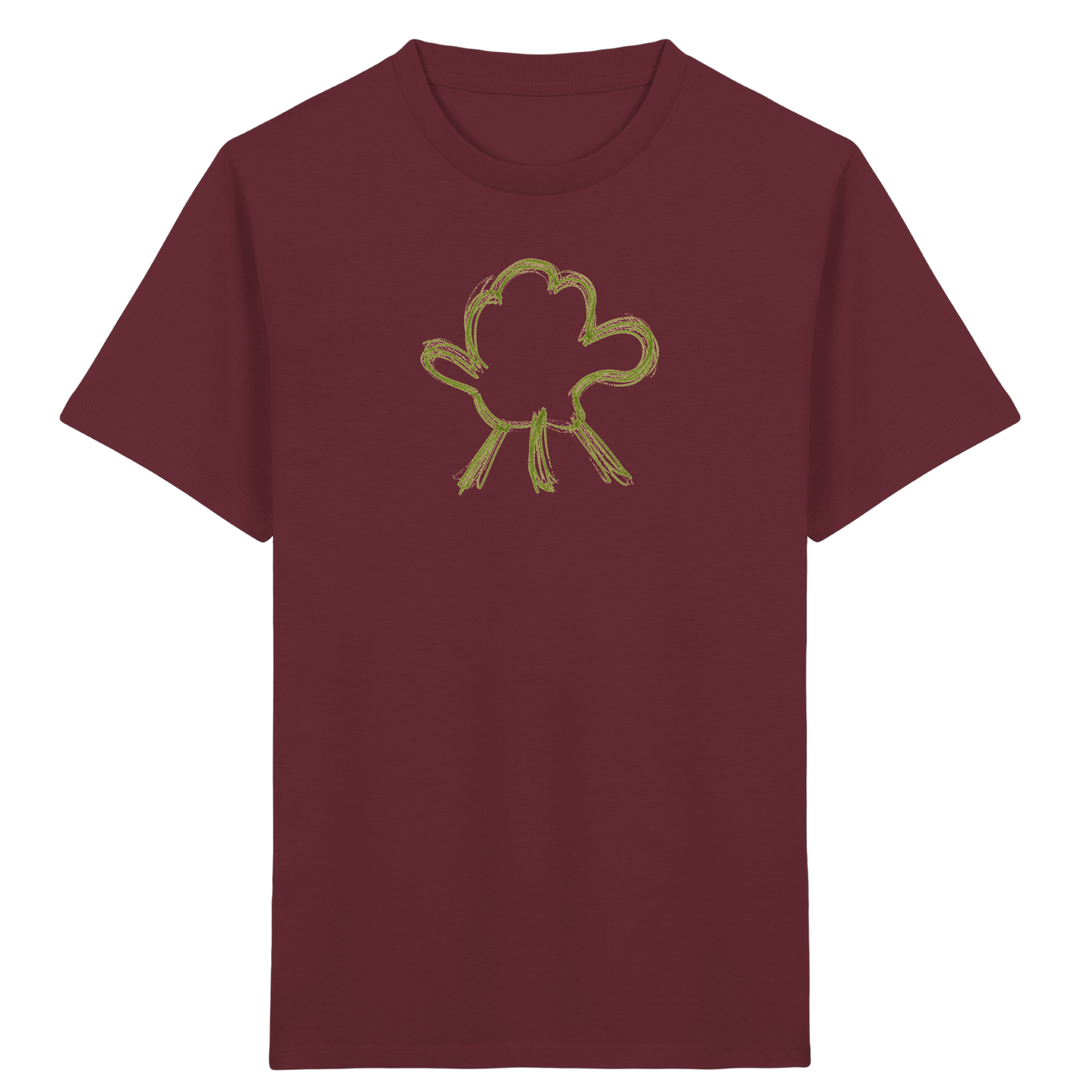 Olivgrüne Wolkenfigur Kinder Shirt - Kinder Bio T-Shirt Vorderseite