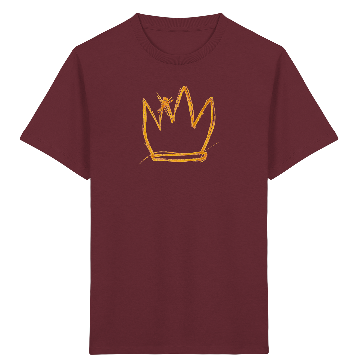 Senfgelbe Krakelkrone für Kinder - Kinder Bio T-Shirt Vorderseite