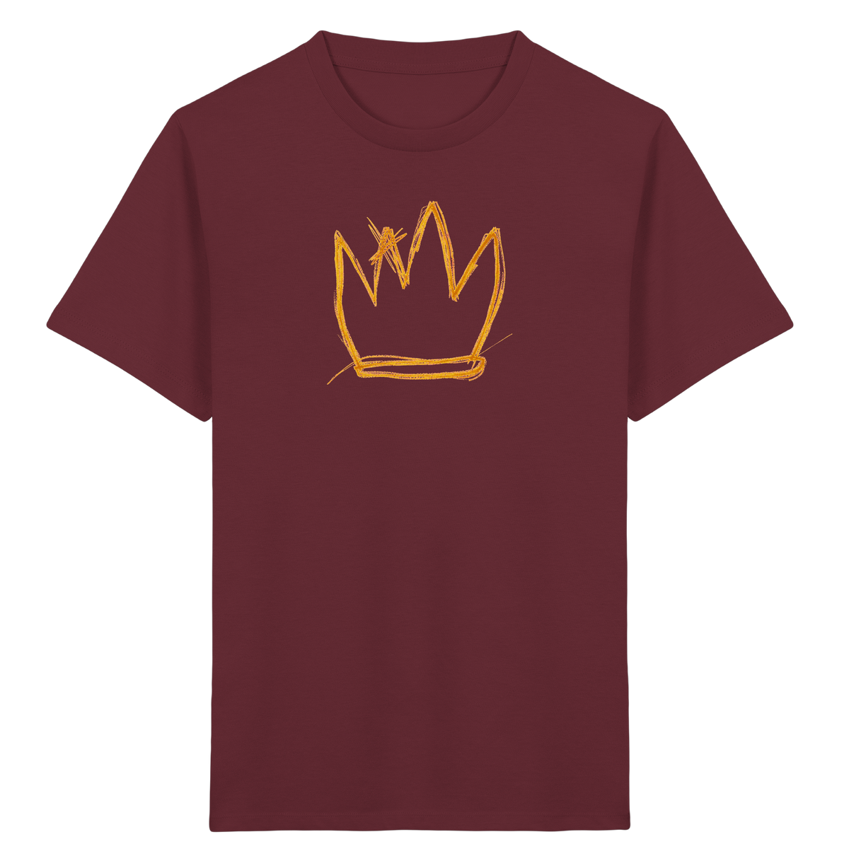 Senfgelbe Krakelkrone für Kinder - Kinder Bio T-Shirt Vorderseite