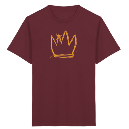 Senfgelbe Krakelkrone für Kinder - Kinder Bio T-Shirt Vorderseite