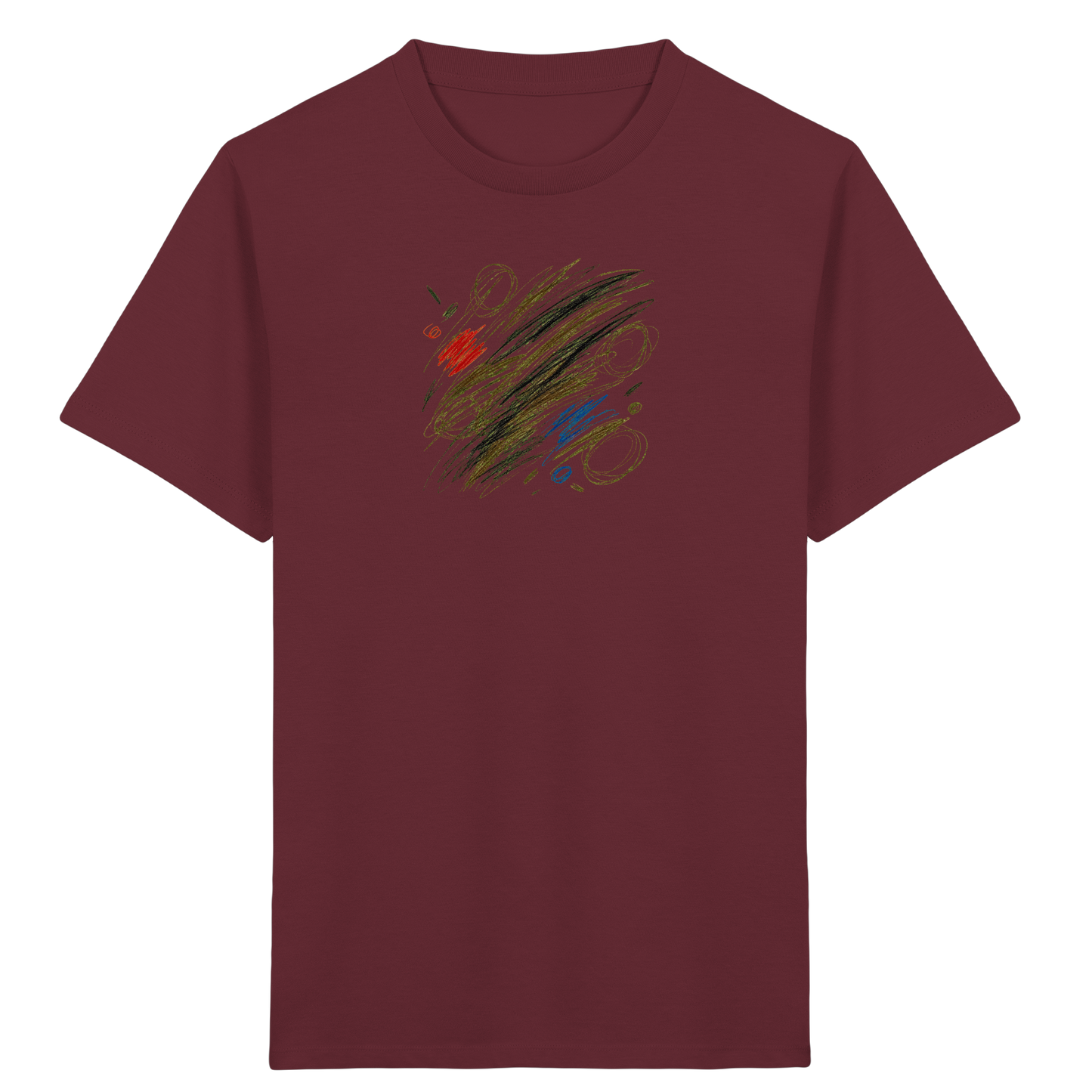 Künstlerisches T-Shirt mit Kritzelgrafik Design - Kinder Bio T-Shirt Vorderseite