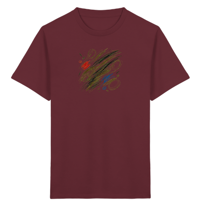 Künstlerisches T-Shirt mit Kritzelgrafik Design - Kinder Bio T-Shirt Vorderseite