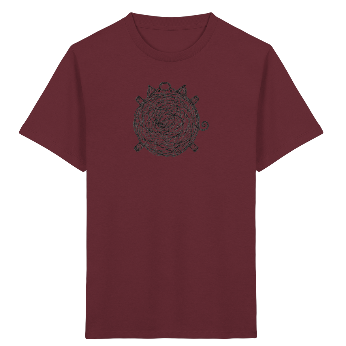Schwein von oben Kritzelmotiv - Kinder Bio T-Shirt