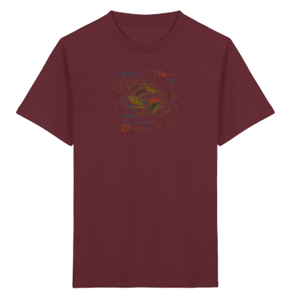 Kreatives Wachsmal-T-Shirt mit abstraktem Knäuel - Kinder Bio T-Shirt Vorderseite