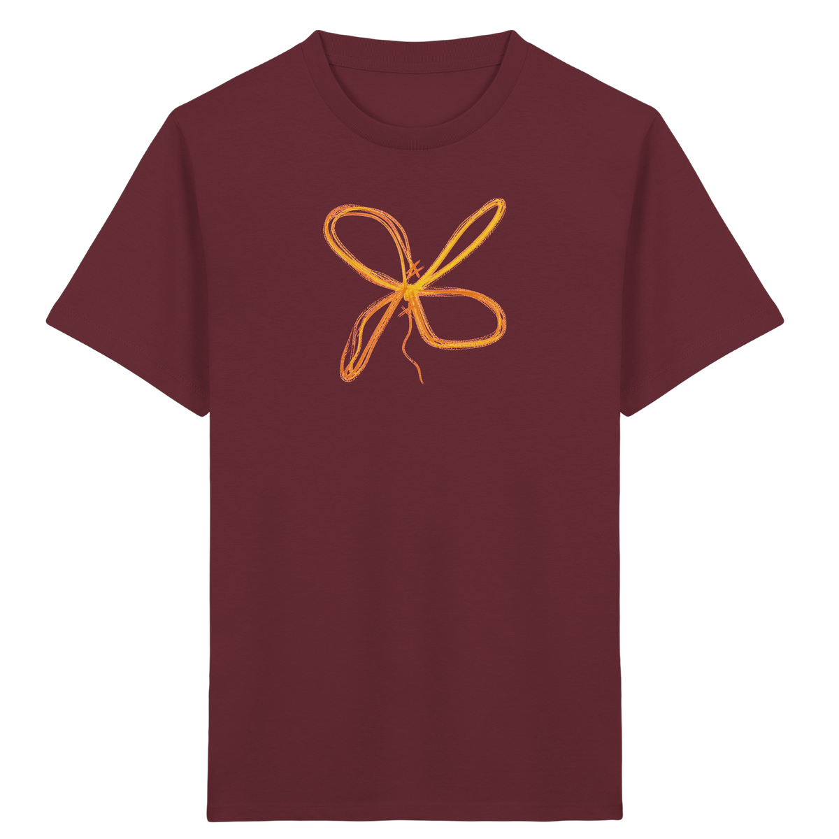 Curryfarbener Schleifenknoten für Kinder - Kinder Bio T-Shirt Vorderseite