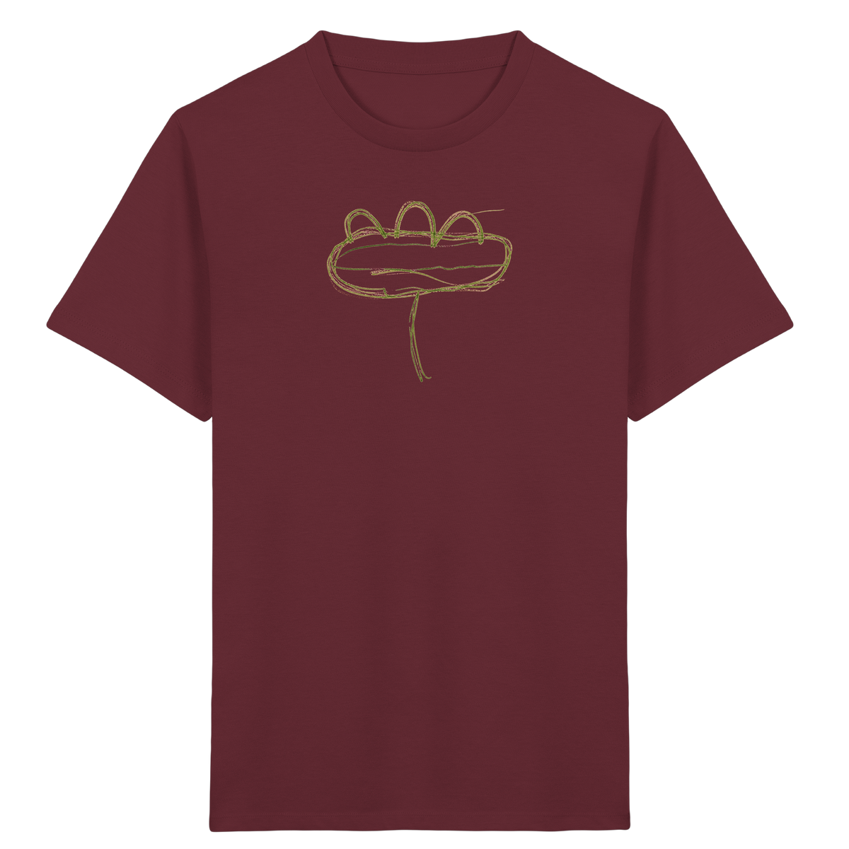 Moosgrüne Linieninsel Kinder T-Shirt - Kinder Bio T-Shirt Vorderseite