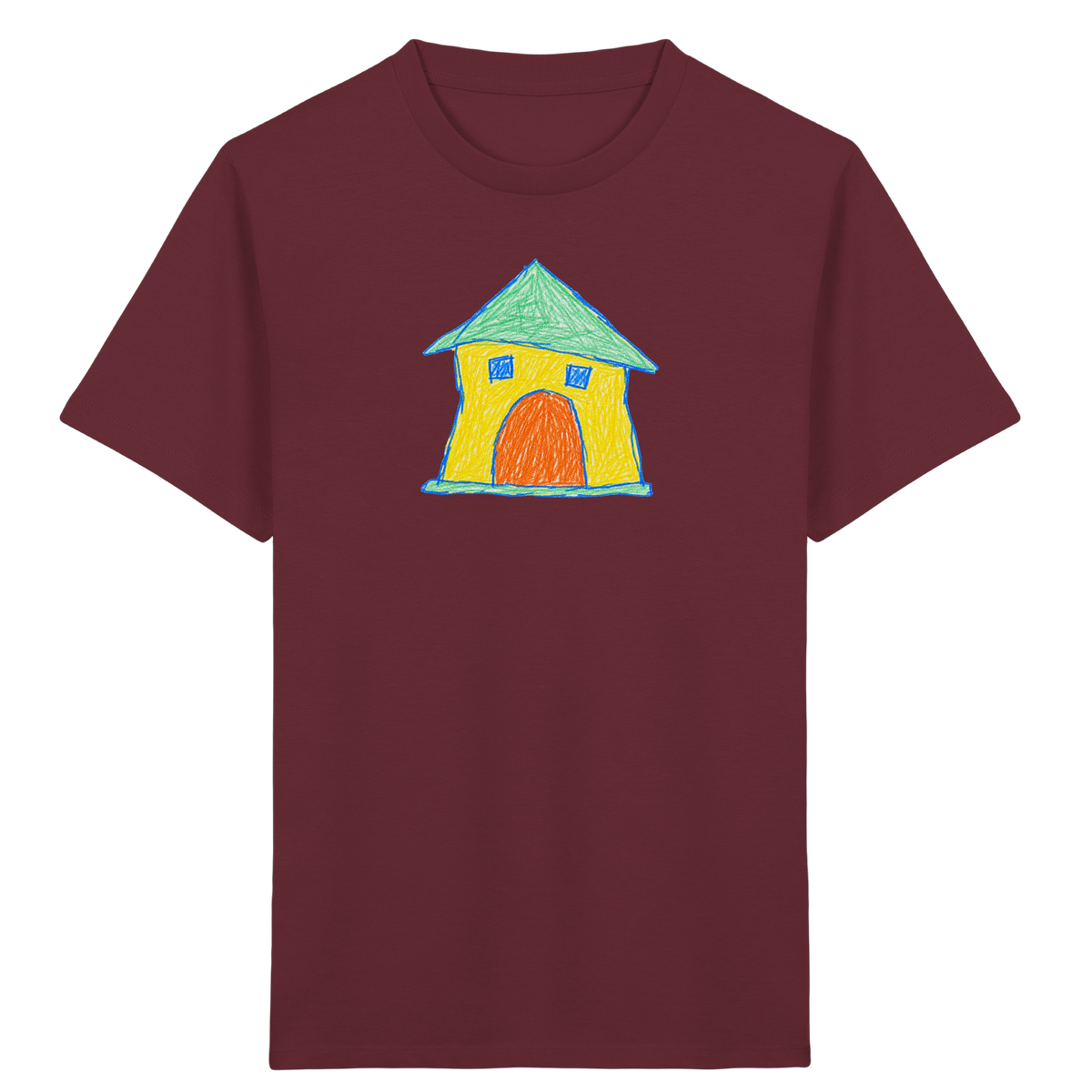 Gelbes Torhaus mit Mintdach - Kinder Bio T-Shirt