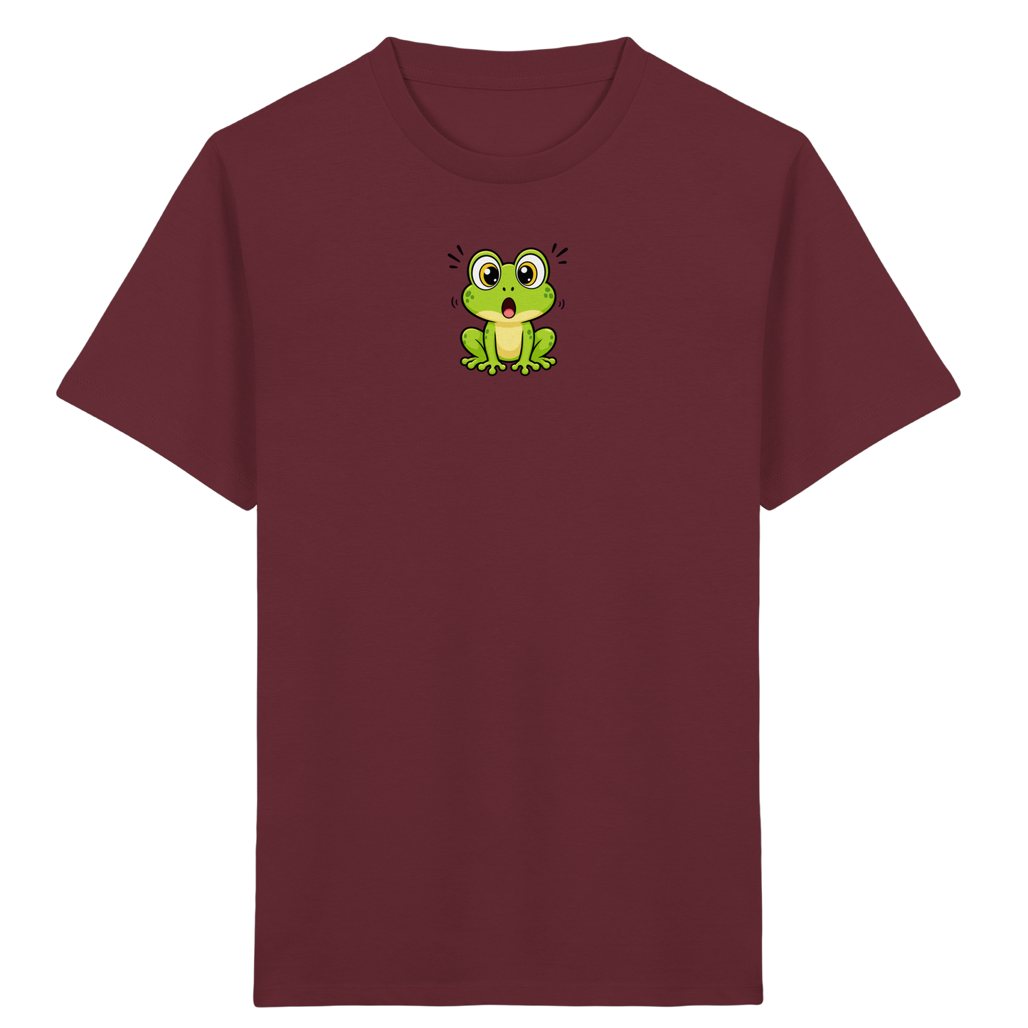 Überraschter Frosch: Kinder T-Shirt Grün - Kinder Bio T-Shirt Vorderseite