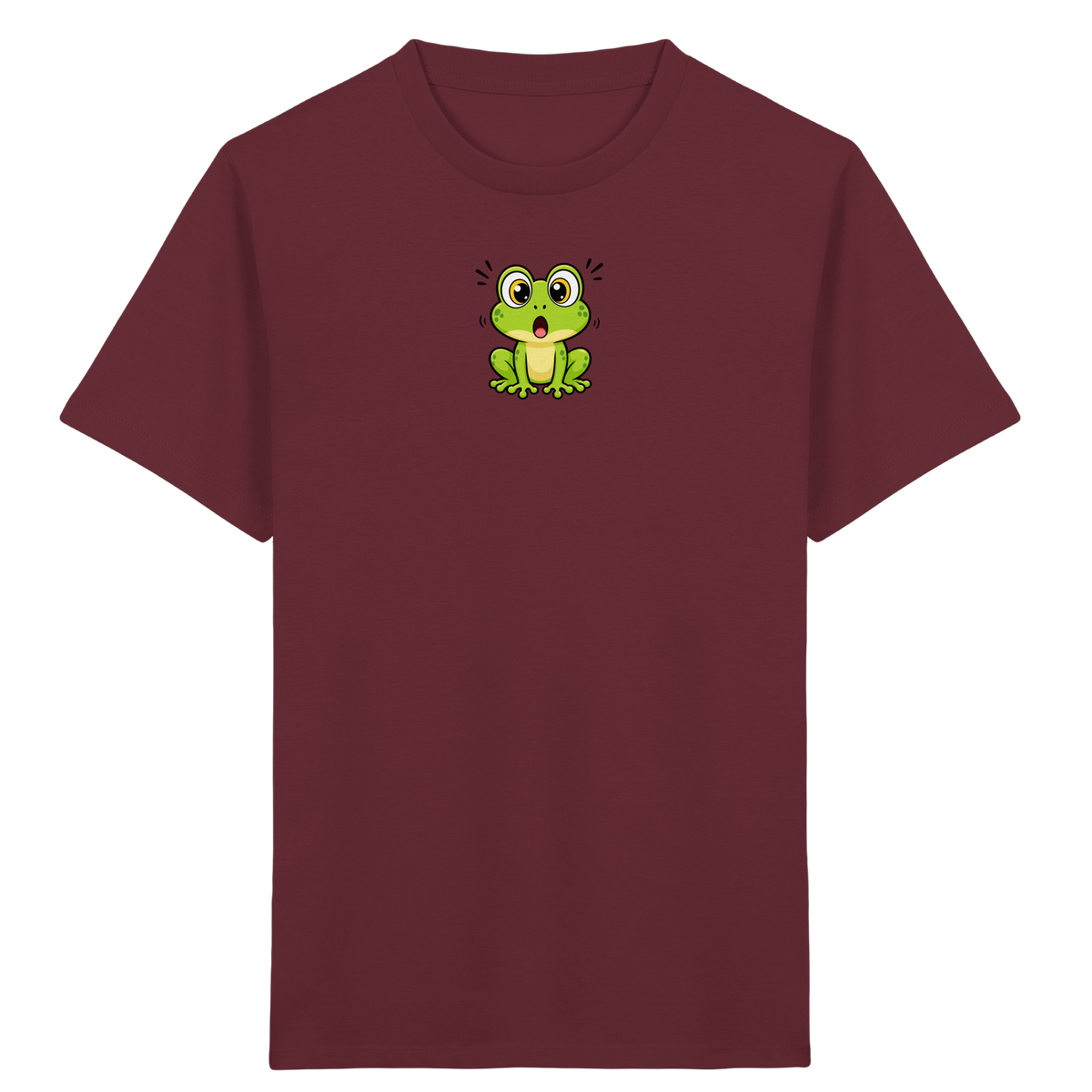 Überraschter Frosch: Kinder T-Shirt Grün - Kinder Bio T-Shirt Vorderseite