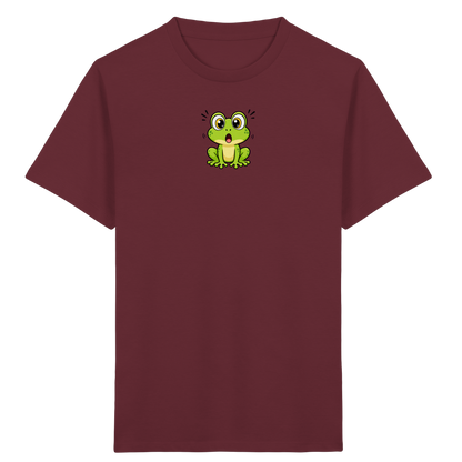 Überraschter Frosch: Kinder T-Shirt Grün - Kinder Bio T-Shirt Vorderseite