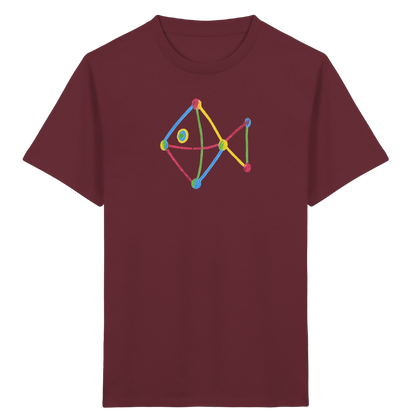 Farbpunkt Fisch Kinderzeichnung - Kinder Bio T-Shirt