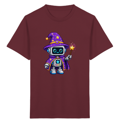 Pixel Roboter Zauberer T-Shirt: Magischer Spaß - Kinder Bio T-Shirt