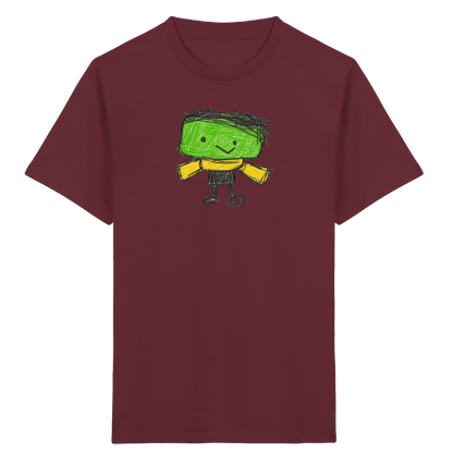 Kritzelkopf mit gelbem Schal - Kinder Bio T-Shirt