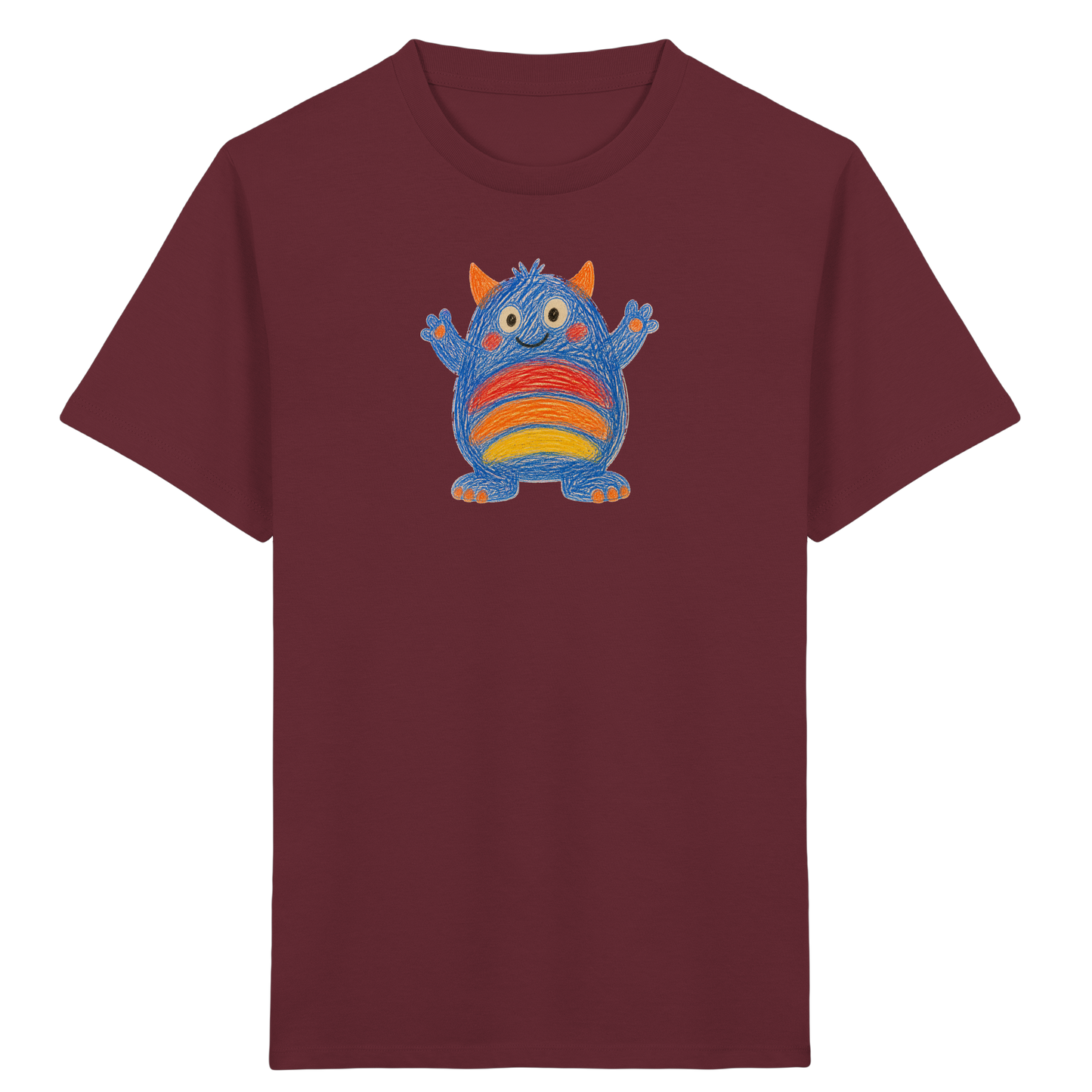 Regenbogenbauch Monster T-Shirt - Kinder Bio T-Shirt Vorderseite