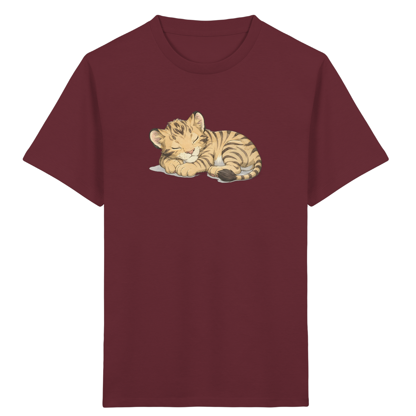 Schlafendes Tigerjunges: Kuscheliges Aquarell T-Shirt