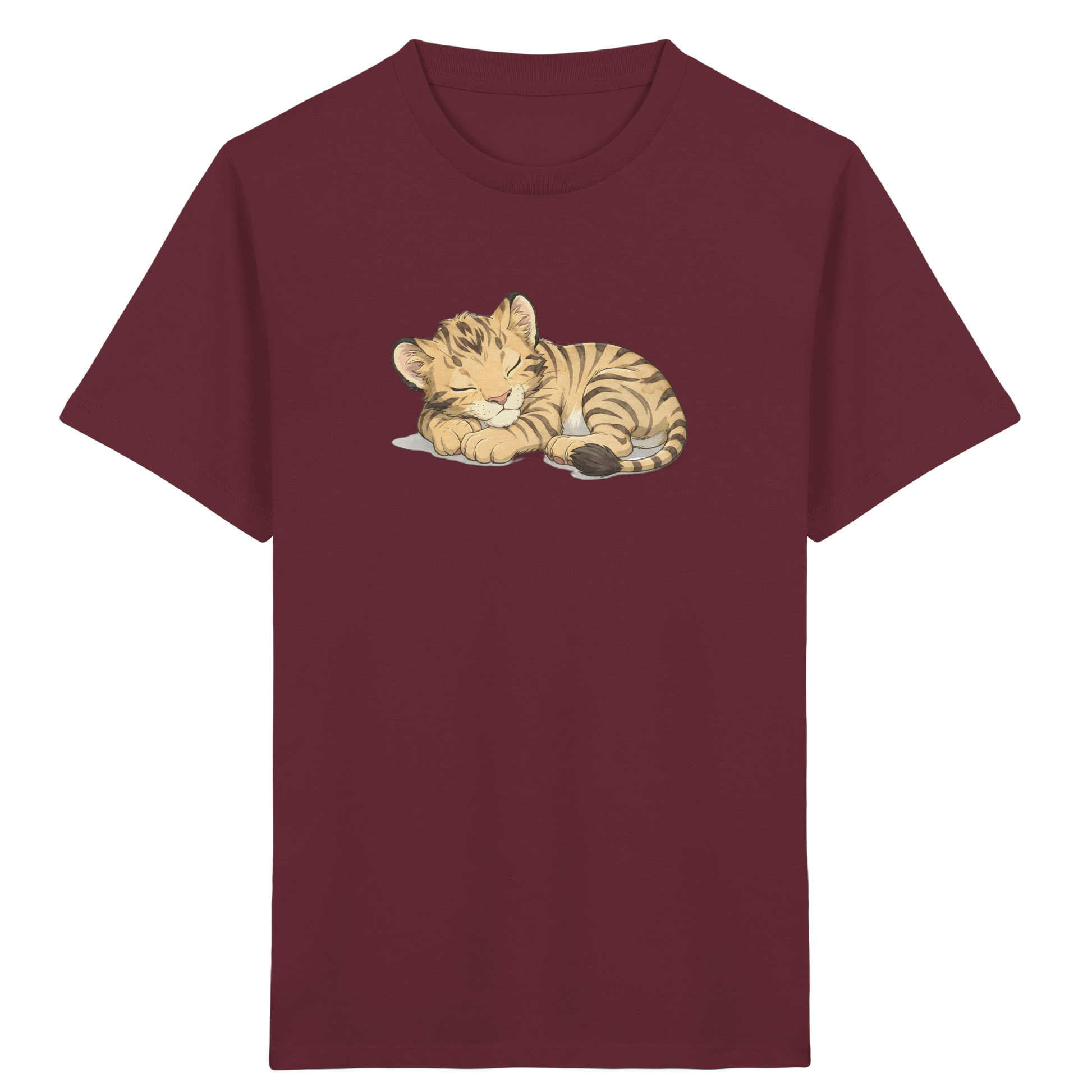 Schlafendes Tigerjunges: Kuscheliges Aquarell T-Shirt