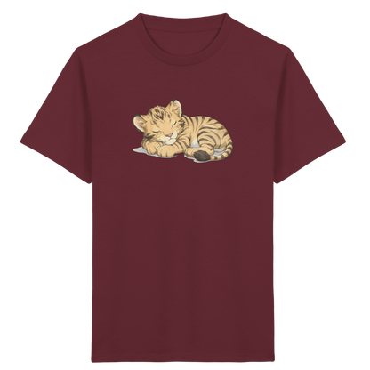Schlafendes Tigerjunges: Kuscheliges Aquarell T-Shirt