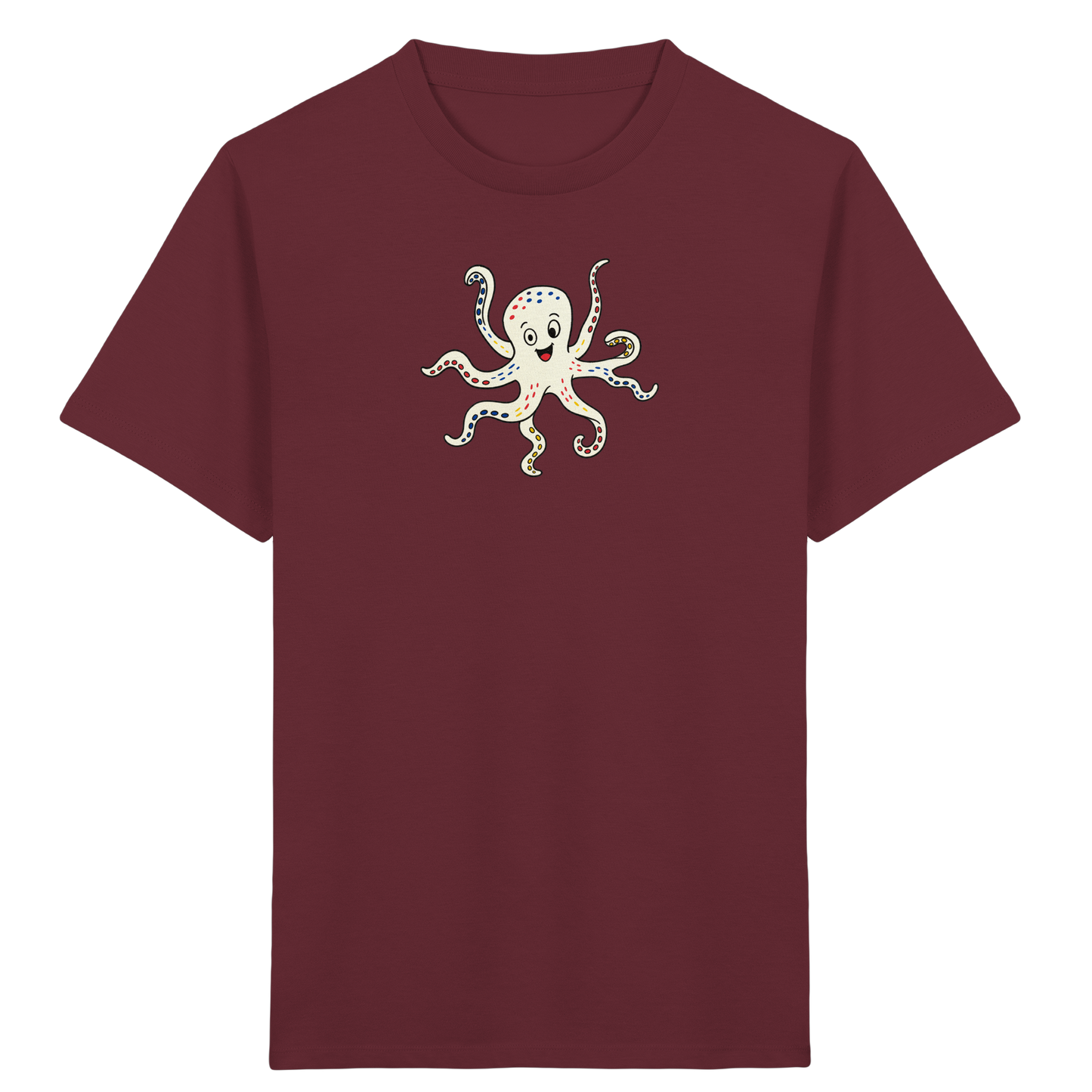 Fröhliches Kraken T-Shirt für Kinder - Kinder Bio T-Shirt Vorderseite