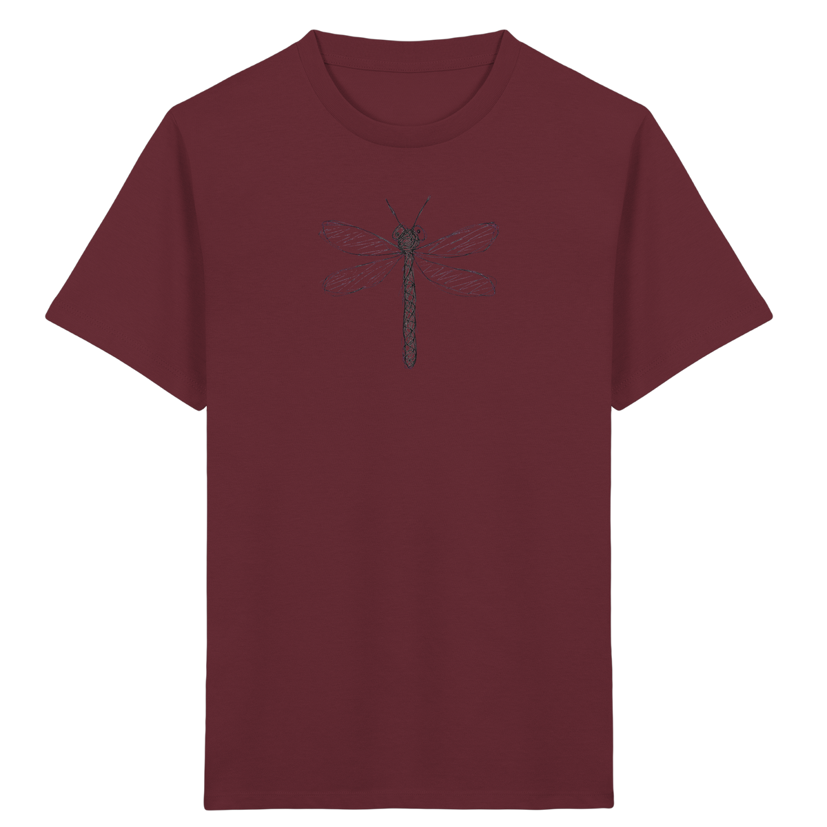 Libelle von oben gezeichnet - Kinder Bio T-Shirt